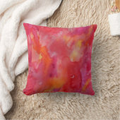 暖かい赤の水彩画 クッション (ブランケット)
