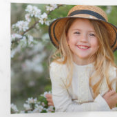 暖かい赤素朴と金ゴールドの格子写真 三つ折りカード (内部最初)