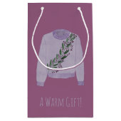 暖かい醜いクリスマスセーター小抱き枕 スモールペーパーバッグ (裏面)