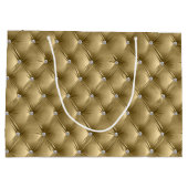 暖かい金ゴールドシックフェイクベルベット ラージペーパーバッグ (裏面)