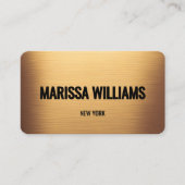 暖かい金ゴールドブラシ加工メタリックモダン名刺 名刺 (正面)