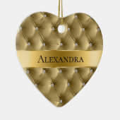 暖かい金ゴールドラグジュアリーフェイクベルベットクリスマス セラミックオーナメント (右)