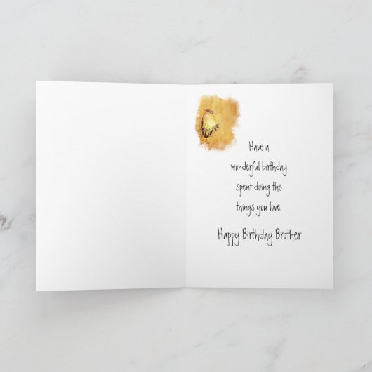 暖かい銅のヒメレンジャクの鳥の兄弟の誕生日 カード (内部)