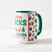 暖かい靴下と温かいココマグカップ マグカップ (正面右)