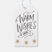 暖かい願いクリスマススクリプトタイポグラフィ ギフトタグ (正面)