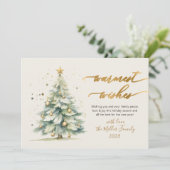 暖かい願いスクリプト水の色クリスマスツリー シーズンカード (スタンド正面)