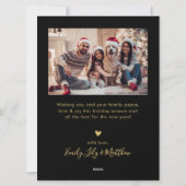 暖かい願いスクリプト5フォトコラージュクリスマス シーズンカード (裏面)