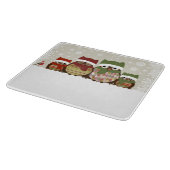 暖かい願いフクロウファミリーカッティングボードガラス カッティングボード (角)