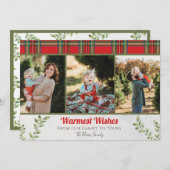 暖かい願いプレイドクリスマスカード シーズンカード (正面/裏面)