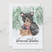 暖かい願いベアーキュブココアクリスマス シーズンカード (正面)