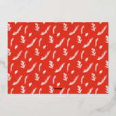 暖かい願いモダンアーチ3写真赤いスクリプト 箔シーズンカード (裏面)