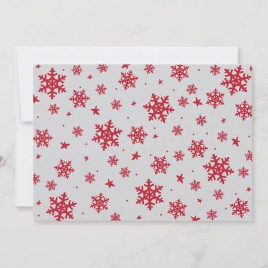 暖かい願いヴィンテージ赤いクリスマスフォト シーズンカード (裏面)