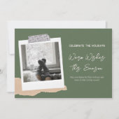 暖かい願い今シーズンのホリデーカード シーズンカード (正面)