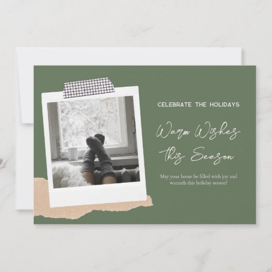 暖かい願い今シーズンのホリデーカード シーズンカード (正面)