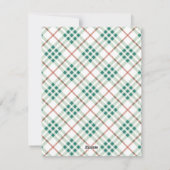 暖かい願い写真の格子模様クリスマス シーズンカード (裏面)