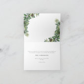 暖かい願い冬のモミのコーン緑の写真ホリ シーズンカード (内部)