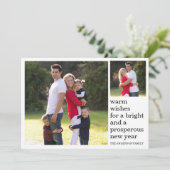 暖かい願い明るい繁栄する新年の写真 シーズンカード (スタンド正面)