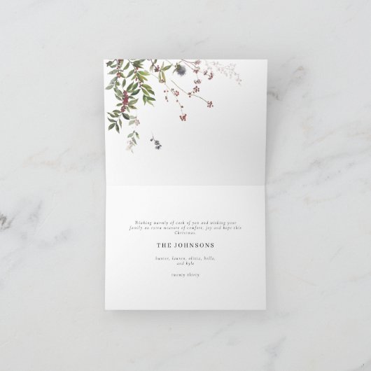 暖かい願い暖かい冬3フォトホリデーカード シーズンカード (内部)