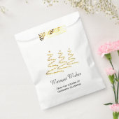 暖かい願い金ゴールドリボンクリスマスツリートリートメント フェイバーバッグ (封をした状態)