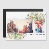 暖かい願い金ゴールド冬植物写真磁石 (正面/裏面)