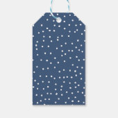 暖かい願い雪の覆われた常緑樹 ギフトタグ (裏面)