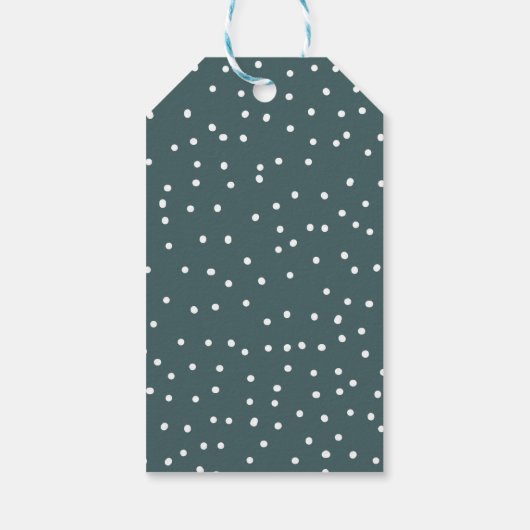 暖かい願い雪の覆われた常緑樹 ギフトタグ (裏面)