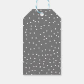 暖かい願い雪の覆われた常緑樹 ギフトタグ (裏面)