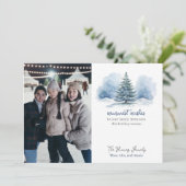 暖かい願い雪の覆われた常緑樹 シーズンカード (スタンド正面)