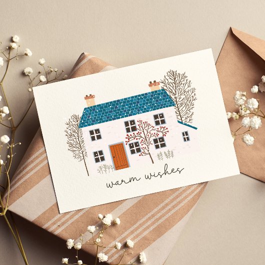 暖かい願い非宗派の折り畳まれたホリデーカード カード