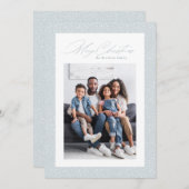 暖かい願い1枚の写真の雪のフレームのシンプル シーズンカード (正面/裏面)