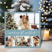 暖かい願い4写真エレガントコラージュクリスマス シーズンカード