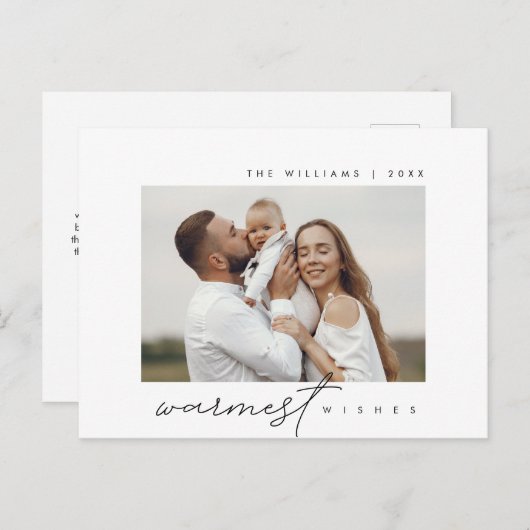暖かい願い、クリスマスの挨拶、家族の写真 ポストカード (正面/裏面)