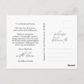 暖かい願い、クリスマスの挨拶、家族の写真 ポストカード (裏面)