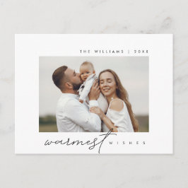 暖かい願い、クリスマスの挨拶、家族の写真 ポストカード