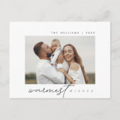 暖かい願い、クリスマスの挨拶、家族の写真 ポストカード (正面)