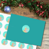 暖かい願い – トナカイパーソナライズされたのシール ラウンドシール