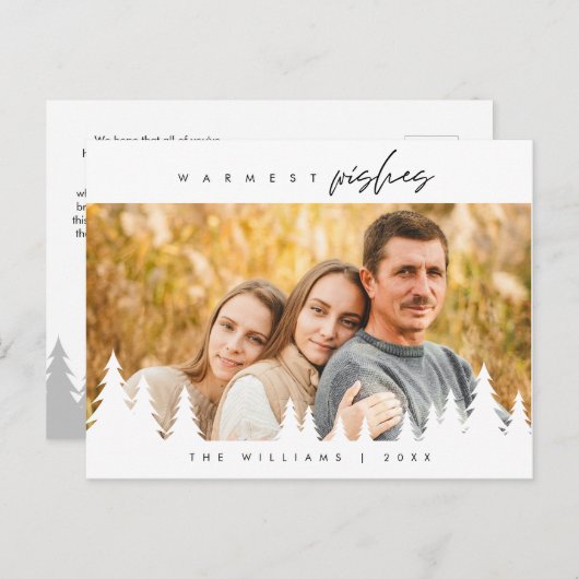 暖かい願い、メリークリスマス家族の写真 ポストカード (正面/裏面)