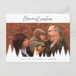 暖かい願い、メリークリスマス家族の写真 ポストカード
