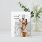暖かい願い、家族写真、アーチのフレーム ポストカード (スタンド正面)