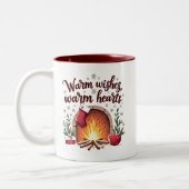 暖かい願い、暖かいハートクリスマスマグ ツートーンマグカップ (左)