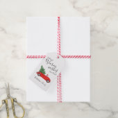 暖かい願い#Vintageレッドカートロピカル#Christmas ギフトタグ (より糸付き)