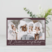 暖かい願モダンいアーチ3写真梅白 シーズンカード (スタンド正面)