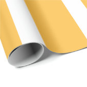 暖かい黄色と白ストライプ色のエレガント大事な行事 ラッピングペーパー (ロールコーナー)