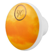 暖かい黄色のオレンジ色の雲フォトモノグラム セラミックノブ (右)