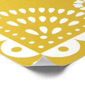 暖かい黄色のパペル結婚ピカドの歓迎サイン ポスター (角)