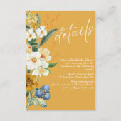 暖かい黄色の春ガーデンワイルドフラワー結婚ズ エンクロージャーカード (正面)