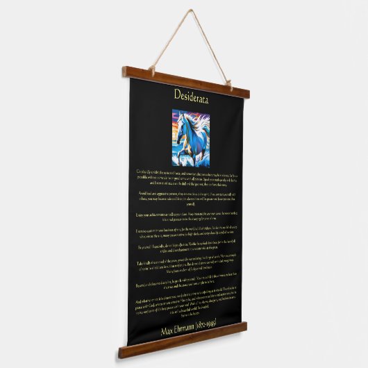 暖かい黄金の輝きを放つアラビア馬 吊り下げ型タペストリー (傾斜あり)