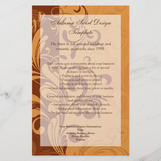 暖かい黄金秋の渦巻き チラシ (正面)