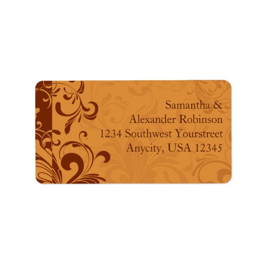 暖かい黄金秋の渦巻き ラベル (正面)