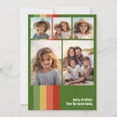 暖かいBohoストライプの – 5フォトコラージュ シーズンカード (正面)